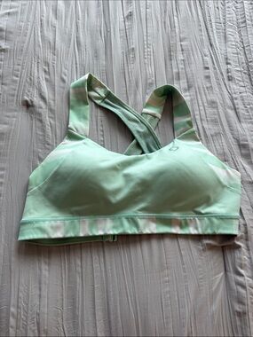 Moving Comfort Mint Green Striped Sports Bra